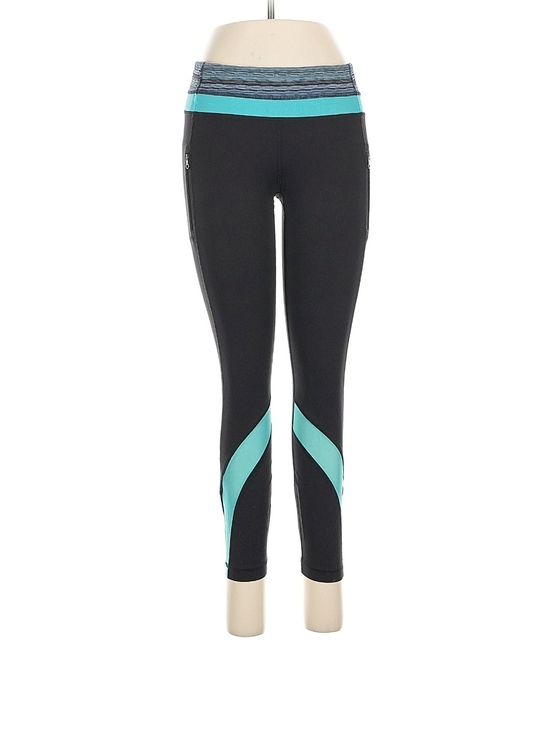 lululemon athletica Pants - Lululemon Athletica Black Leggings with Teal Accents
